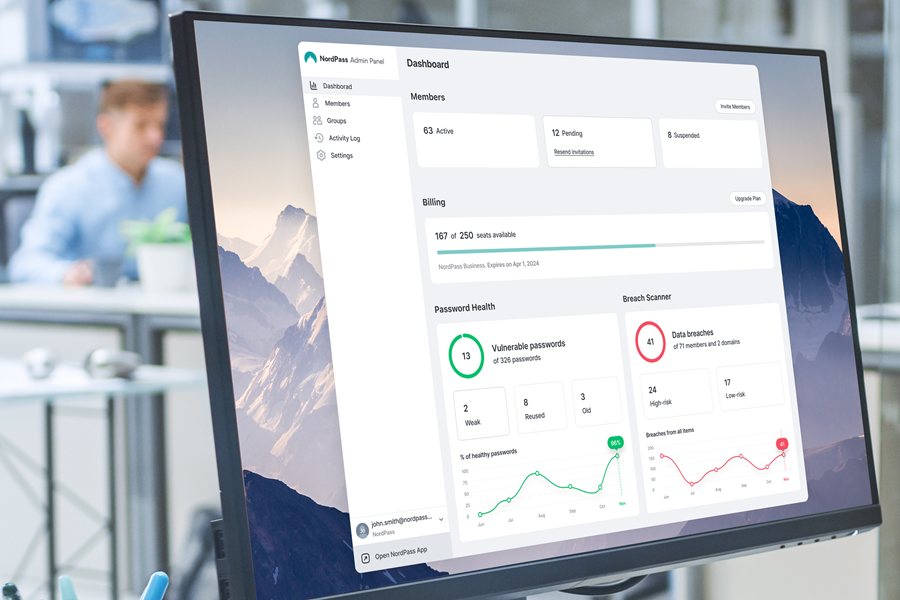 NordPass dashboard banner ad