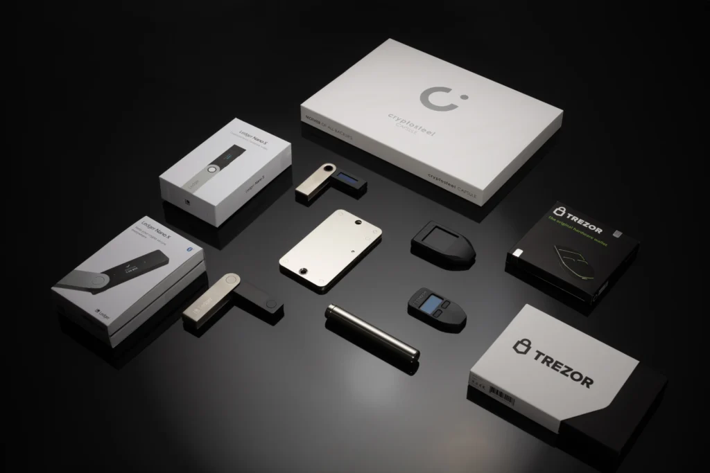 Trezor, Ledger, Cryptosteel banner ad
